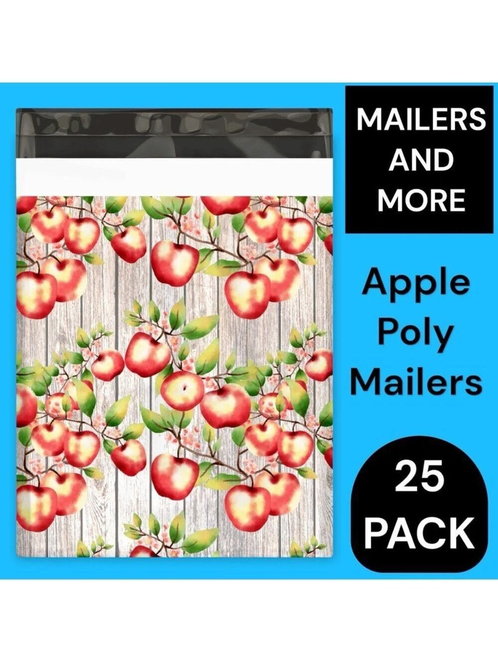 25 10X13 Poly Mailers Apple and Blossoms, Shipping Envelopes PRICE IS FIRM - Picture 5 of 8